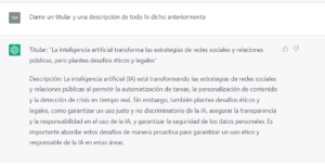 Texto para redes con Chat GPT